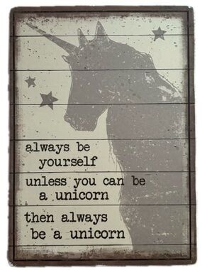 Designs by Kathy Unicorn Shadow Box Wood Sign Always Be Yourself Unicorn Decor